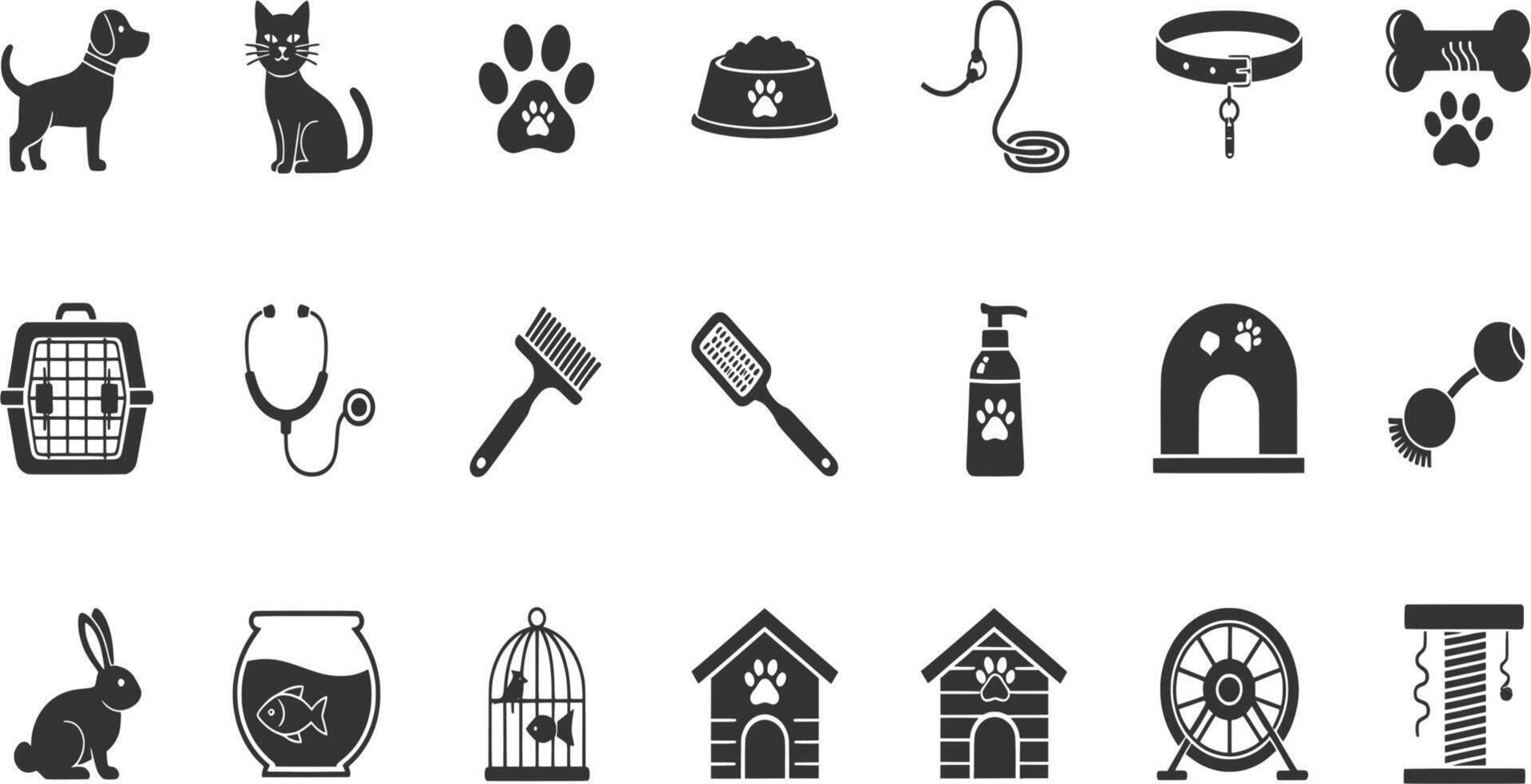 Pet icons set vector