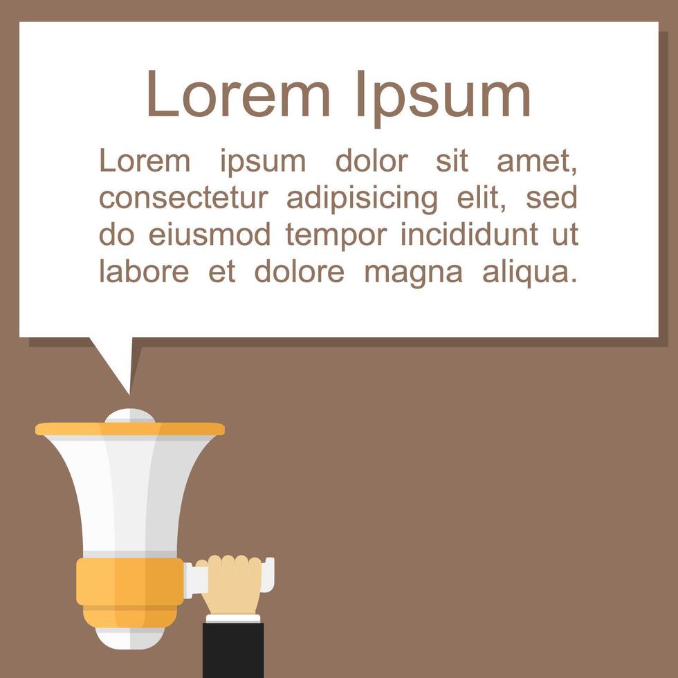 Megaphone with speech bubble, flat design vector