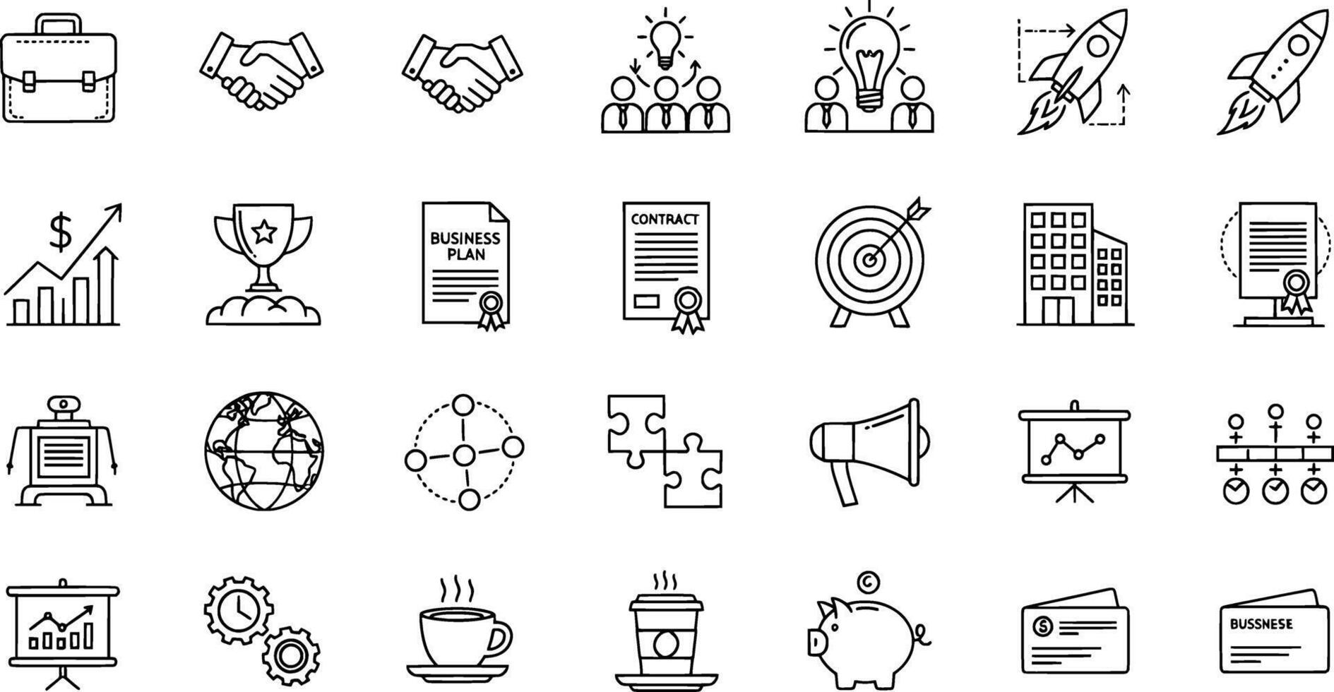 Business and finance icons set vector