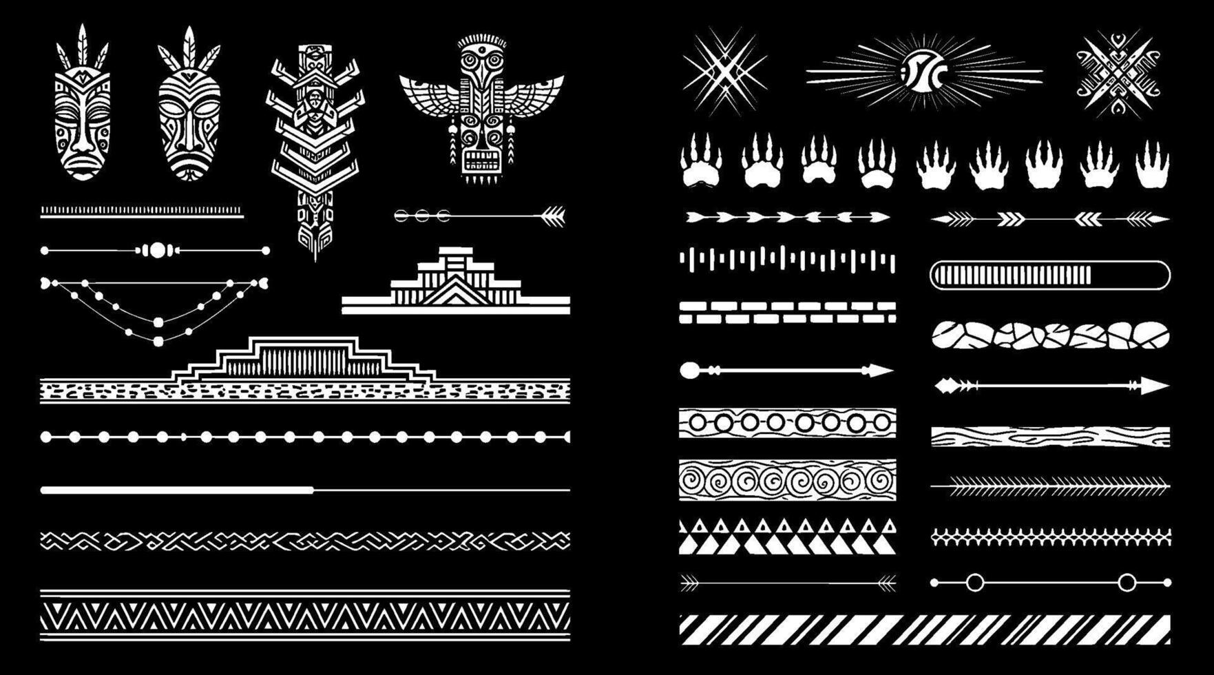 Set of tribal elements vector
