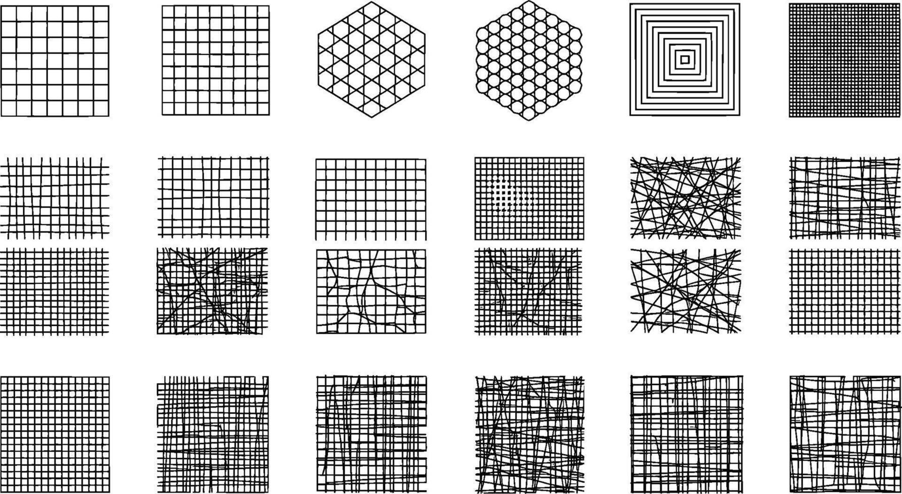 A set of different geometric shapes in black and white vector
