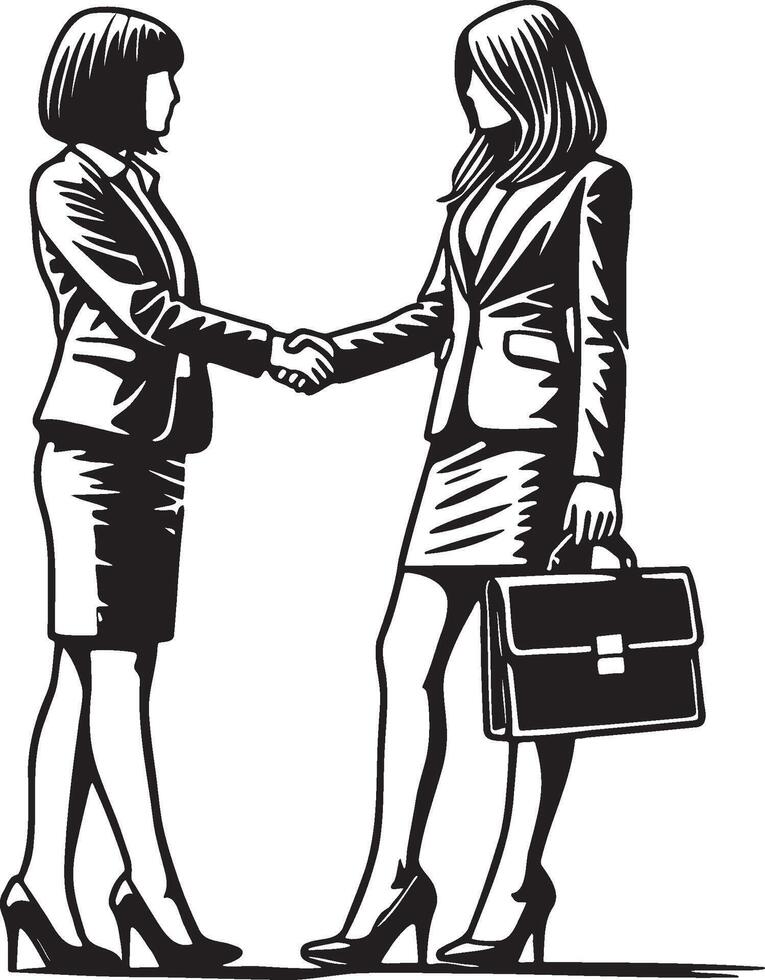 Businesswomen Hand Shake Illustration. vector