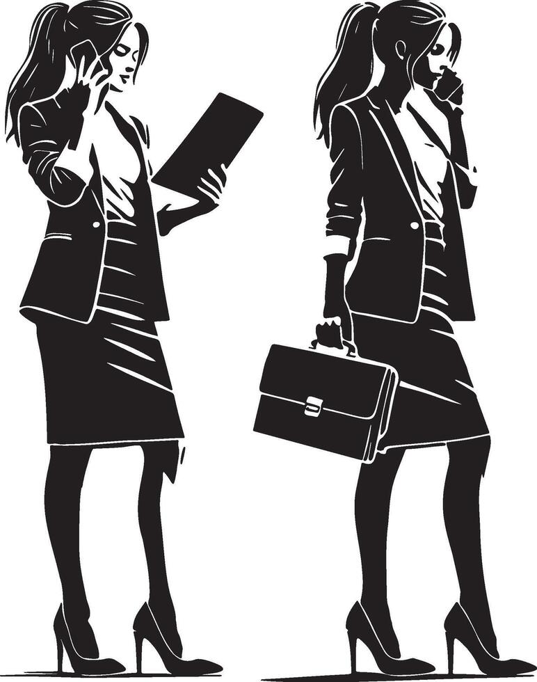 Business Woman Talking on Phone. vector