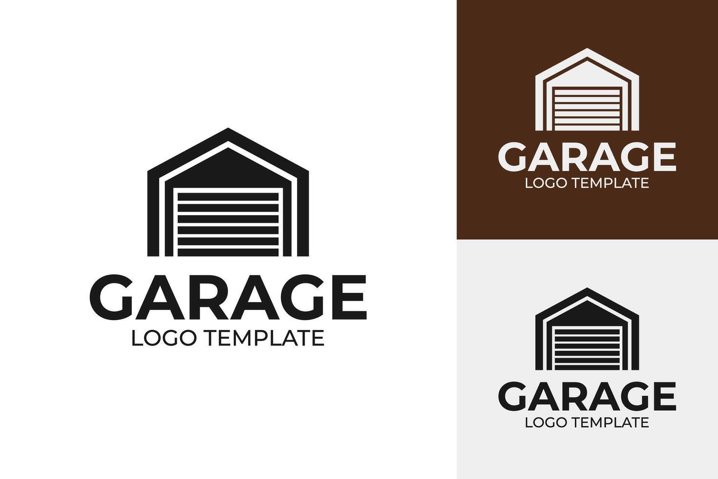 Clean garage door logo design template symbol illustration vector