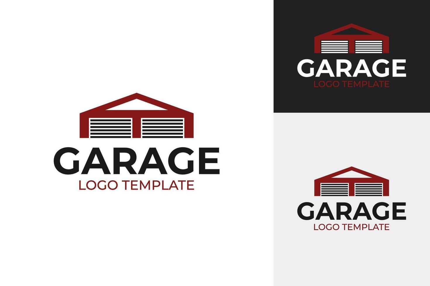 Vintage garage door logo design template symbol illustration vector