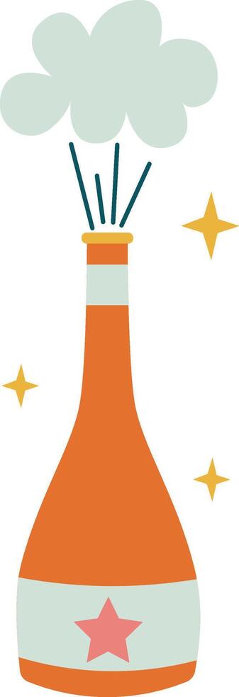 Aesthetic New Year Bottle vector