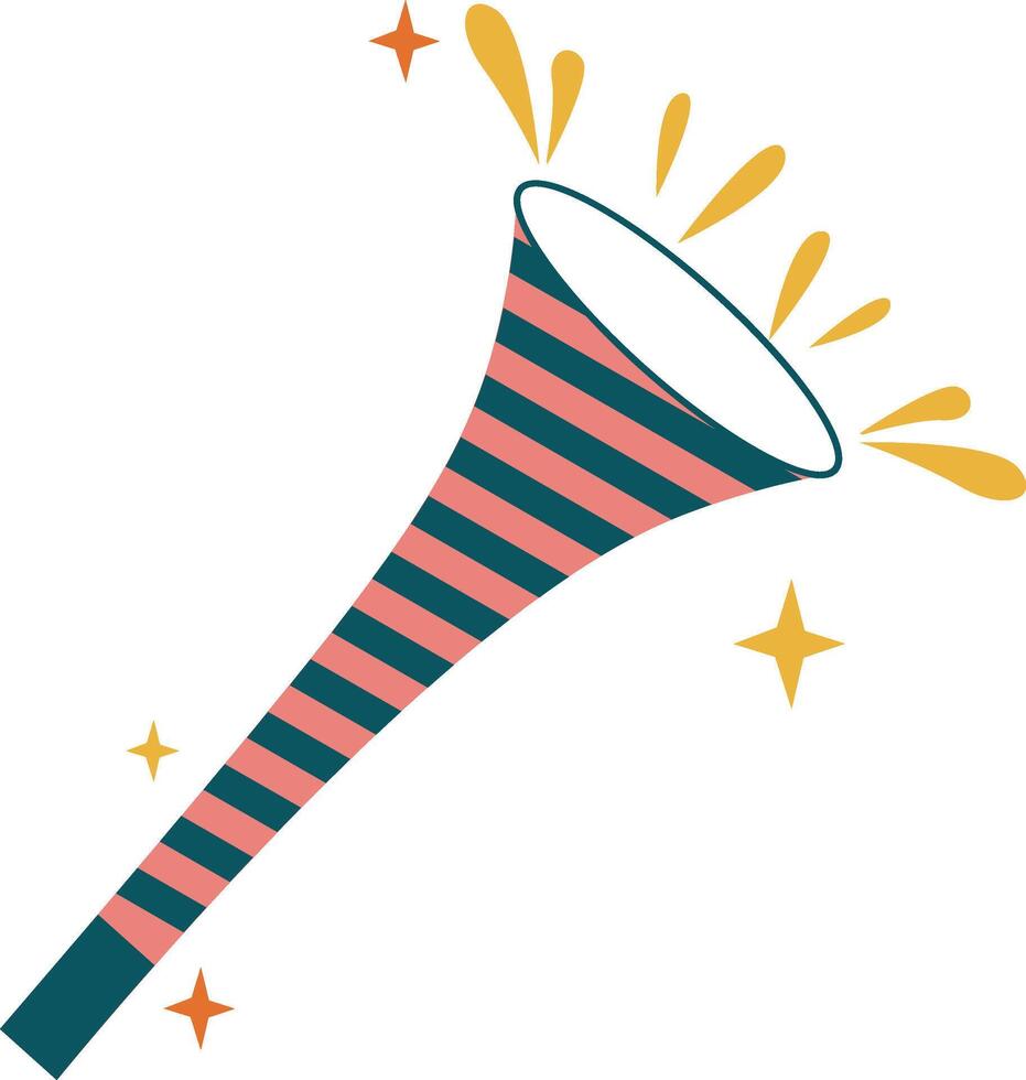 Aesthetic New Year Trumpet vector
