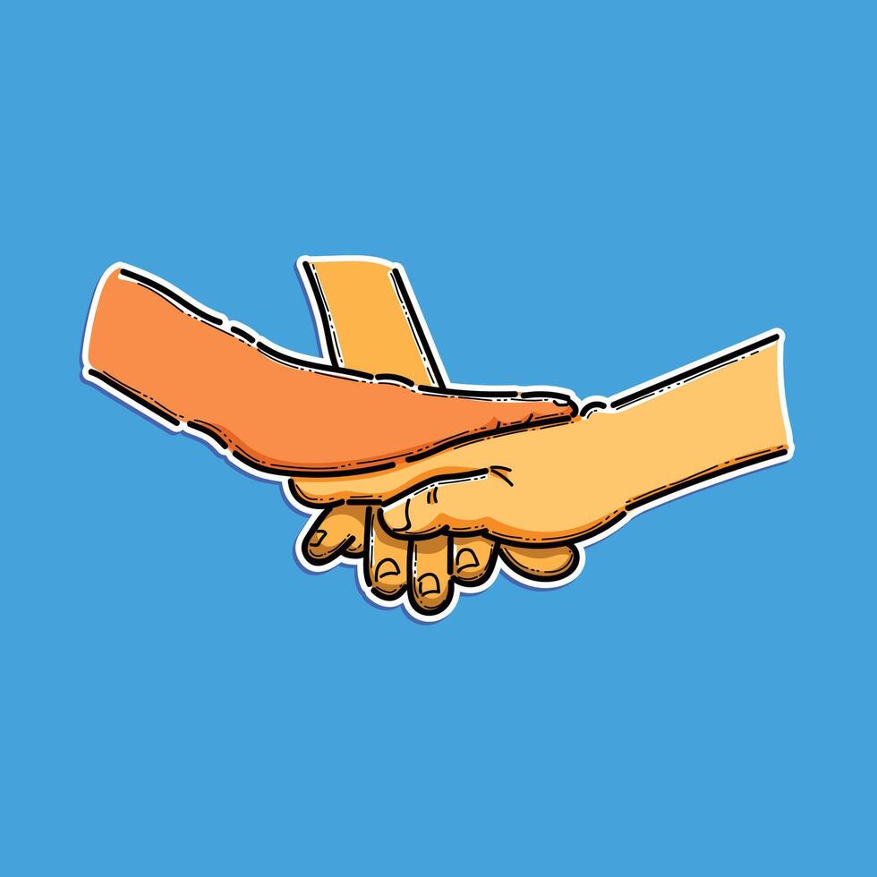 Colorful Illustration of Hands United in a Symbol of Support and Teamwork vector