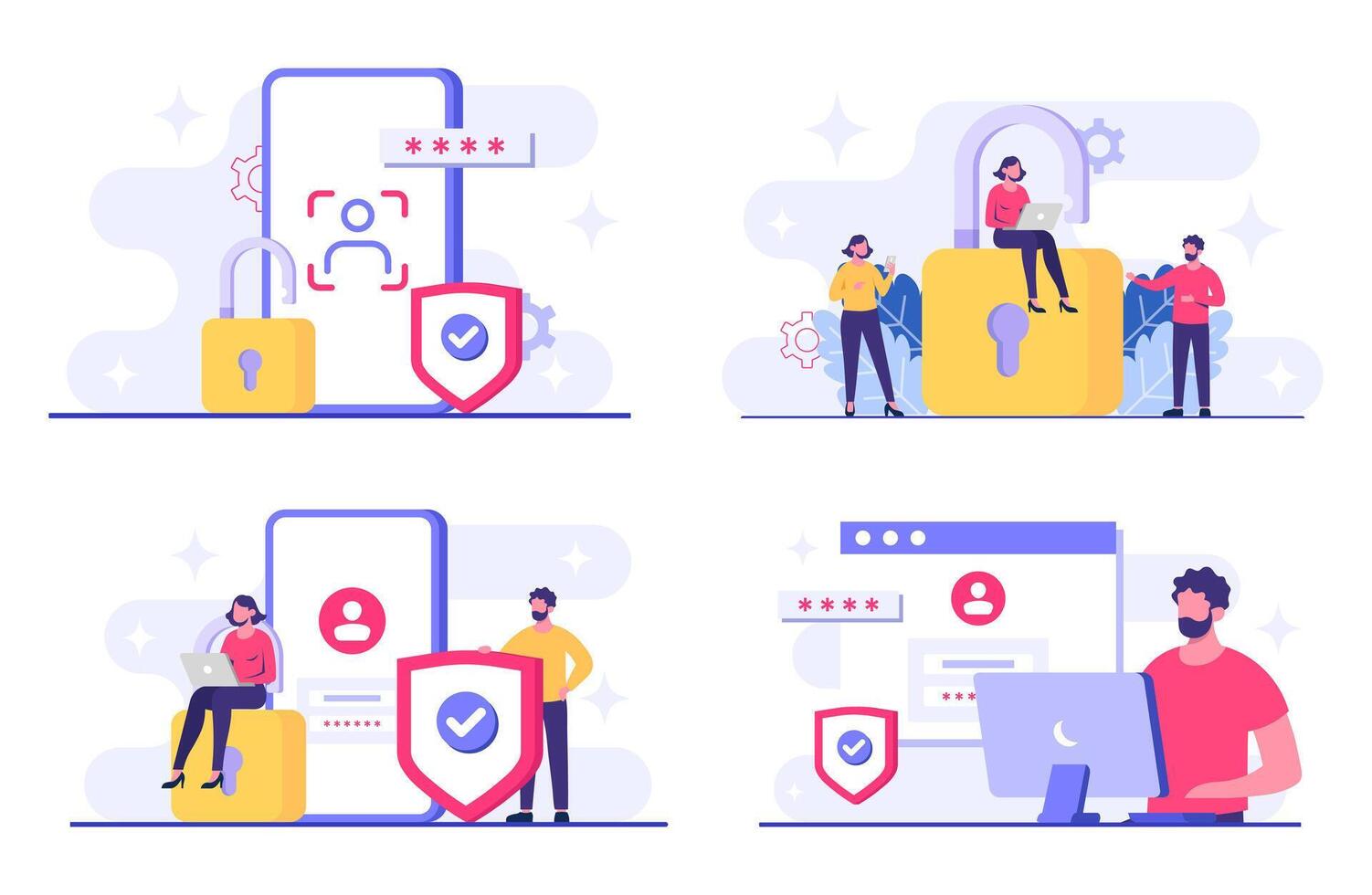 Digital security concepts with user protection vector