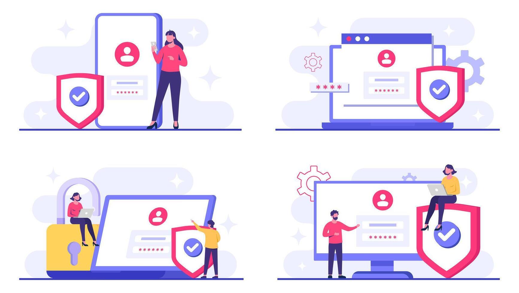 Secure online authentication illustration vector