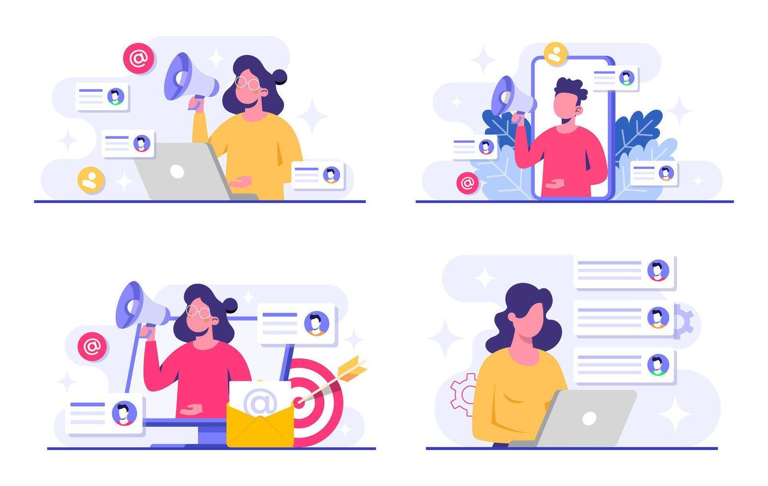 Digital marketing concept illustrations vector
