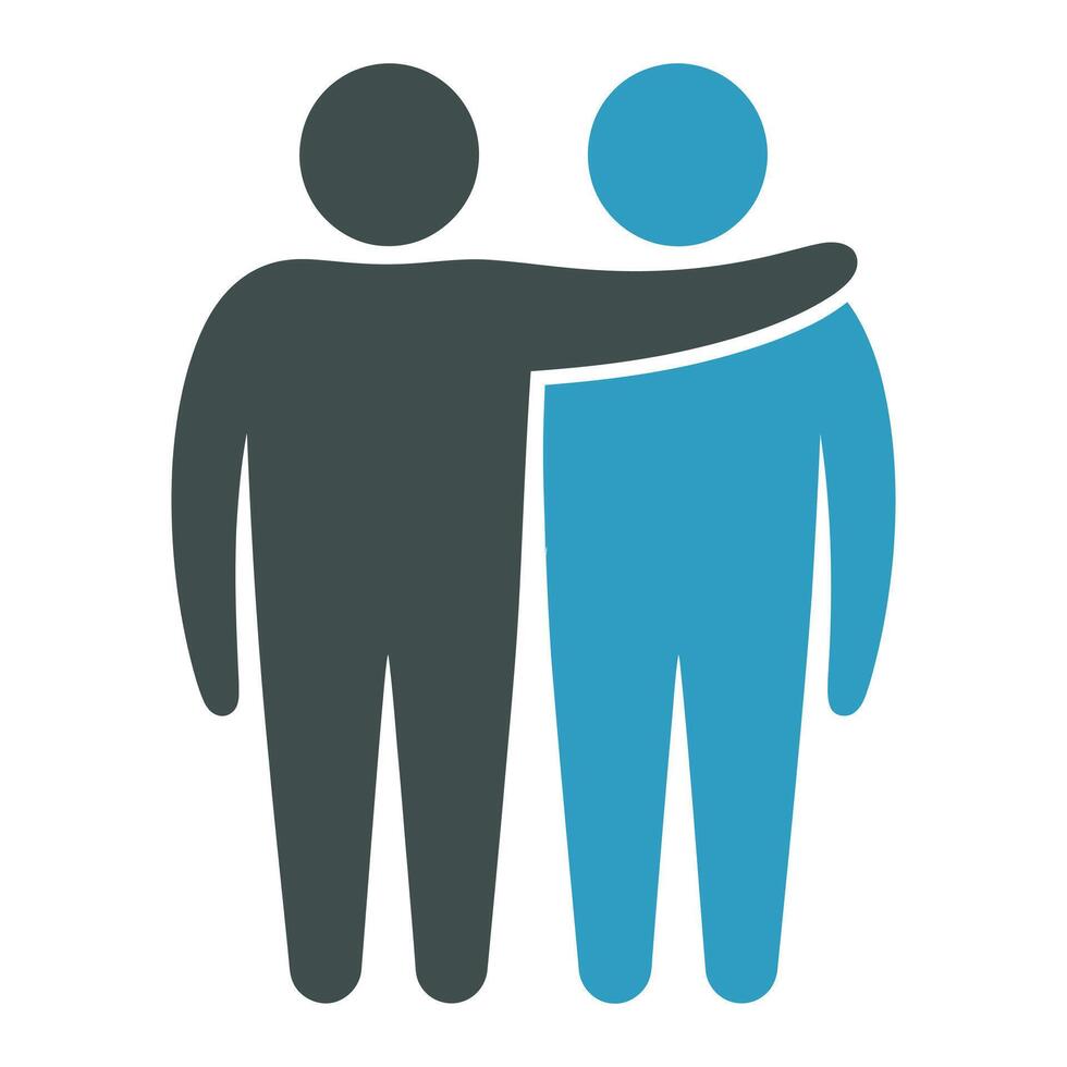 Two people embracing, symbolizing friendship and support vector