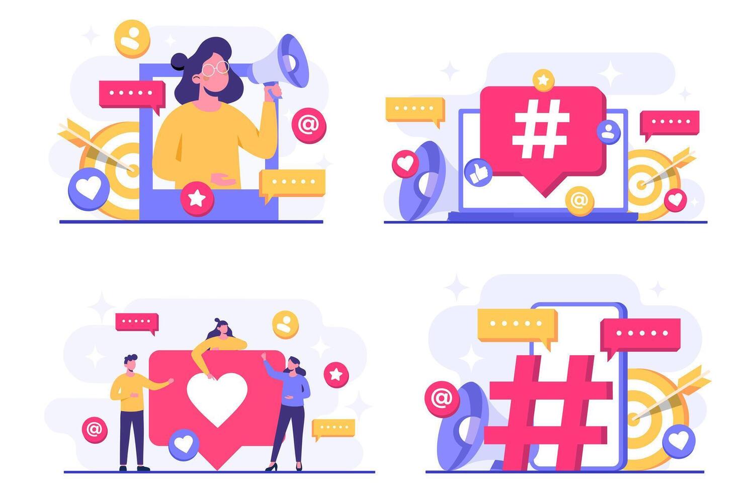 Social media engagement illustration vector