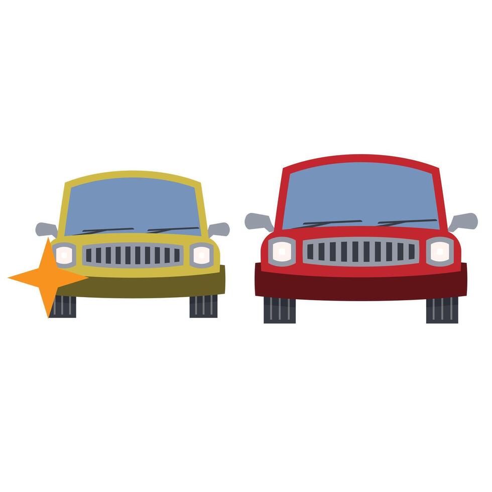 Car overtakes a car. Traffic vector