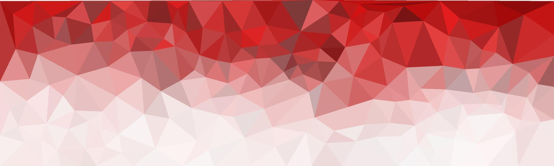 A red and white low-poly abstract background with triangular shapes, creating a geometric and modern design. vector