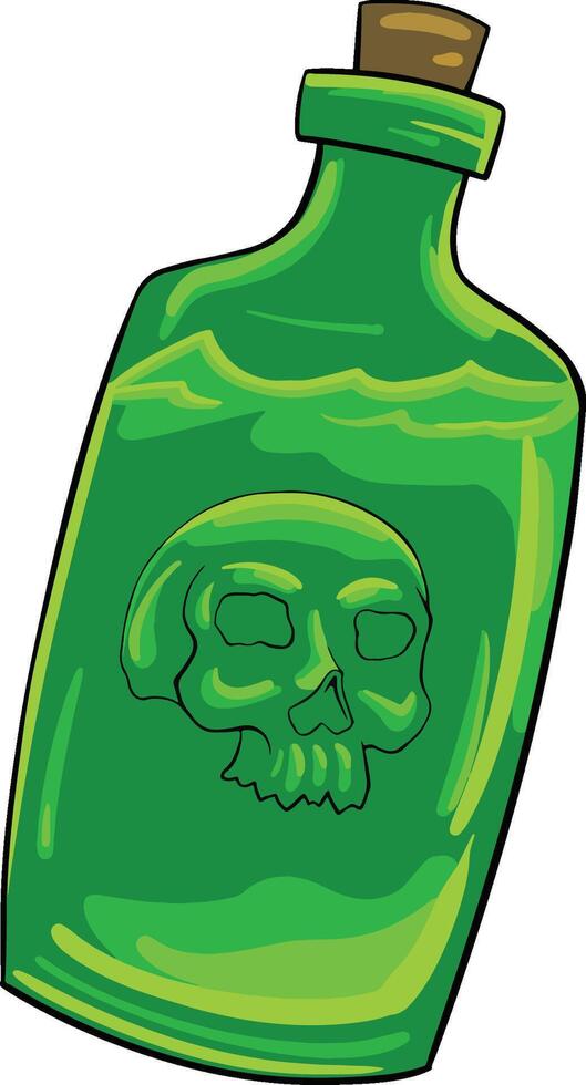 poison in a green bottle vector