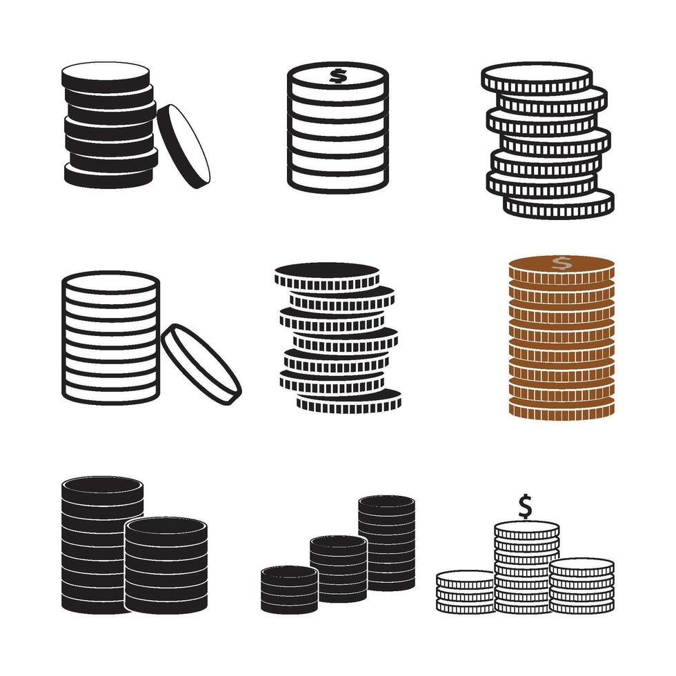 coin stack icon symbol vector