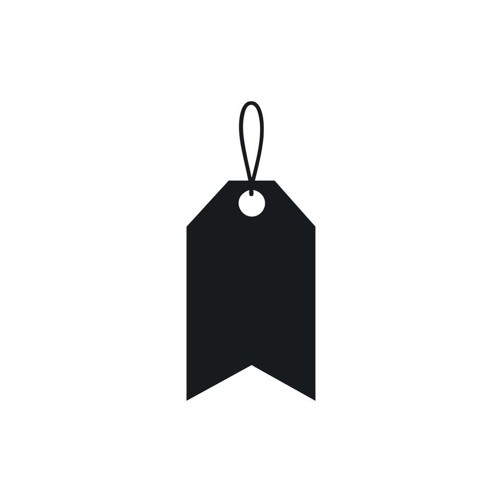 Black icon of a price tag isolated on a white background vector