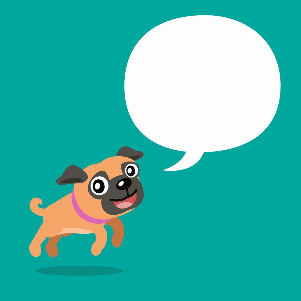 cartoon character cute bug dog with speech bubble vector