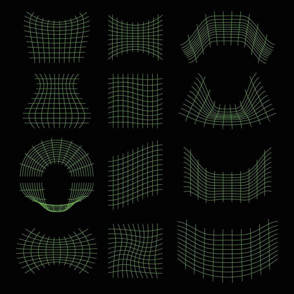 Set Futuristic Shape Cartoon Icon Illustration vector