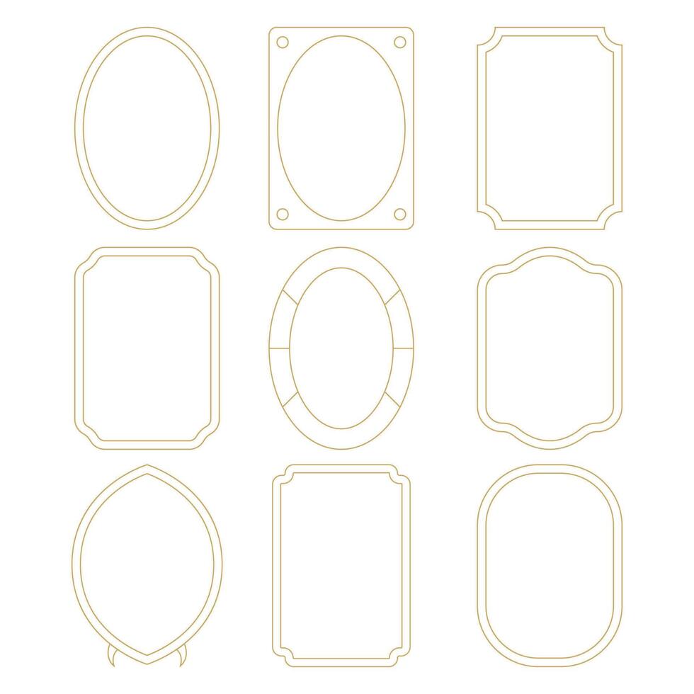 Simple Frame Lineart Flat Design Cartoon Illustration vector