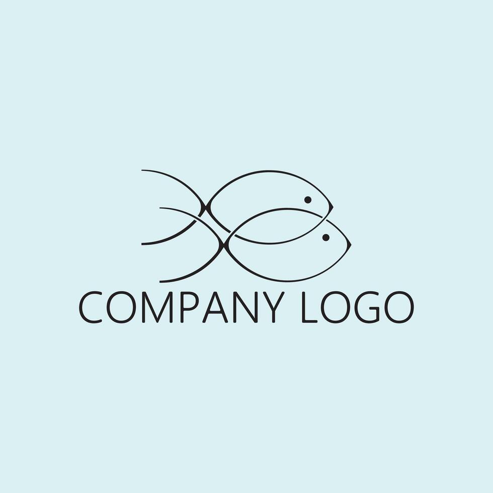 double fish icon illustration vector