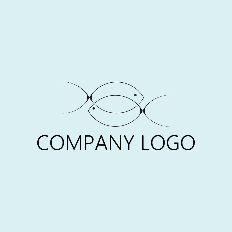 Logo design with two fishes design vector