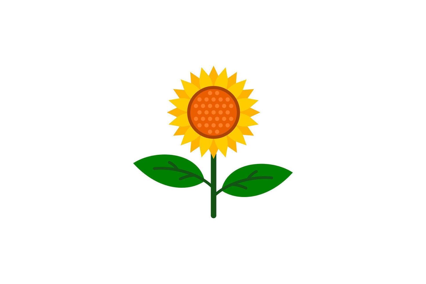 sunflower icon flat design vector