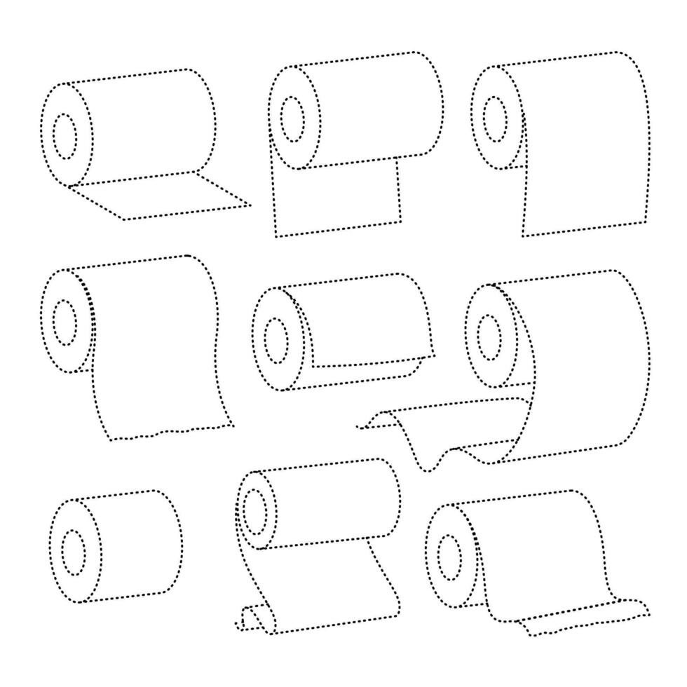 tracing paper roll set illustration vector