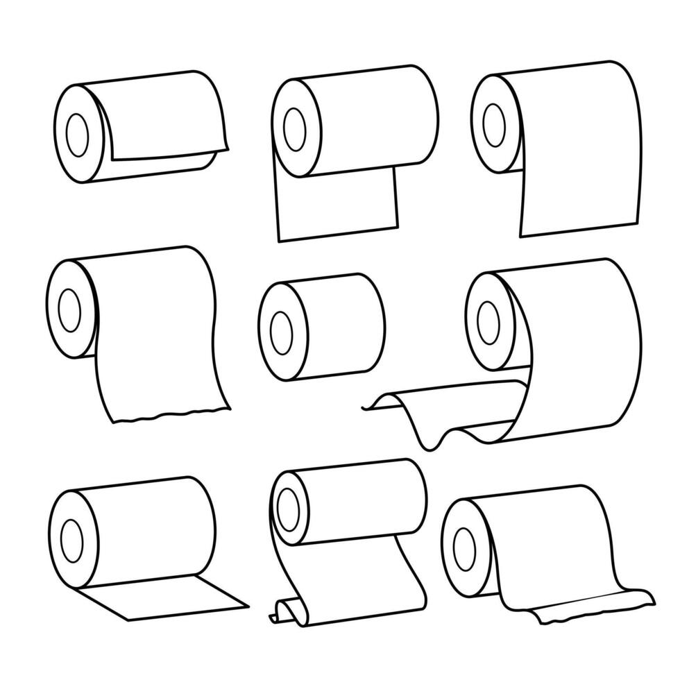 paper roll set illustration vector