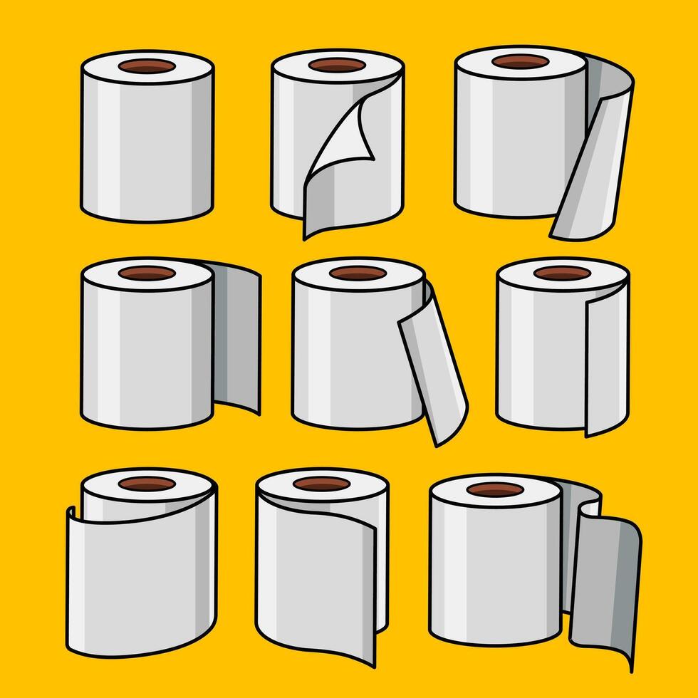 Different rolls of paper displayed together vector