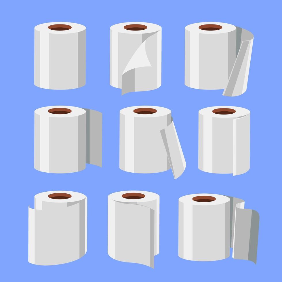 Various rolls of kitchen paper towels vector