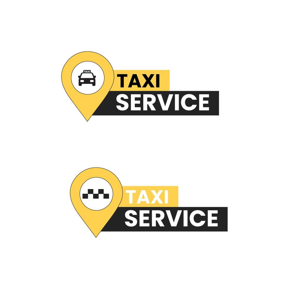 Taxi service label design vector