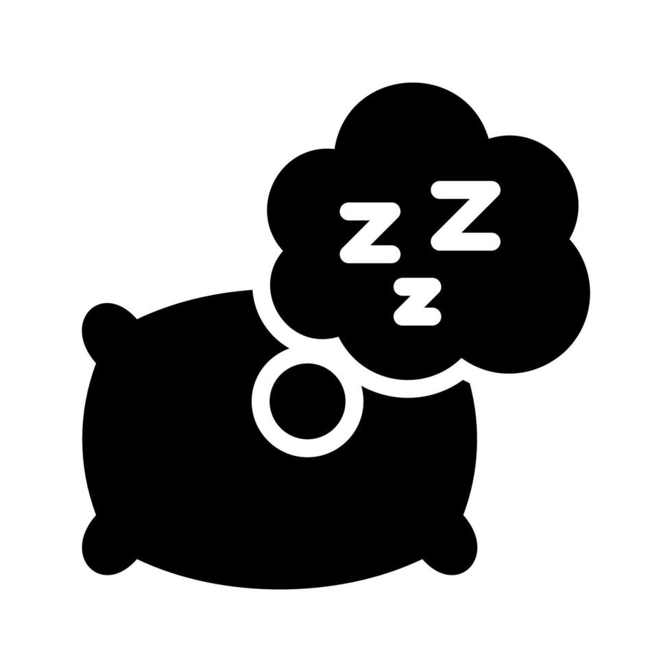 Pillow with thought bubble and Zzz. Pillow of Dreams vector