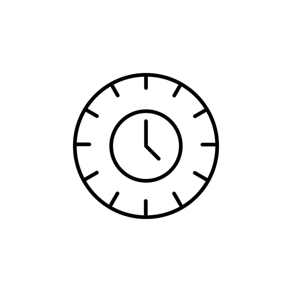 Minimal Outline Clock Line Icon Element vector