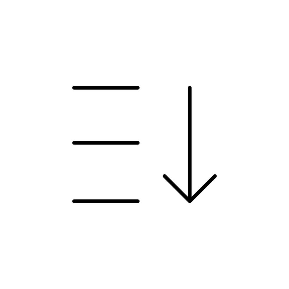 Sorting Order Descending Line Icon Element vector
