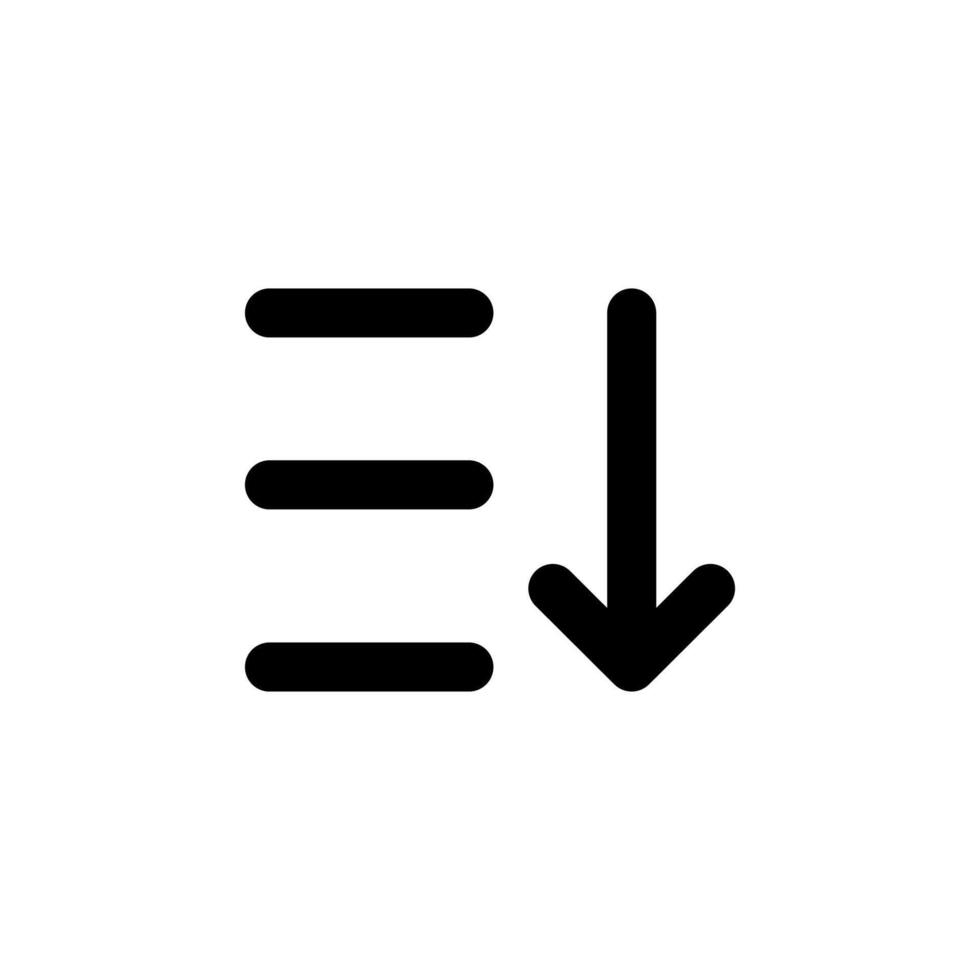 Arrow Down Sort Descending Solid Icon vector