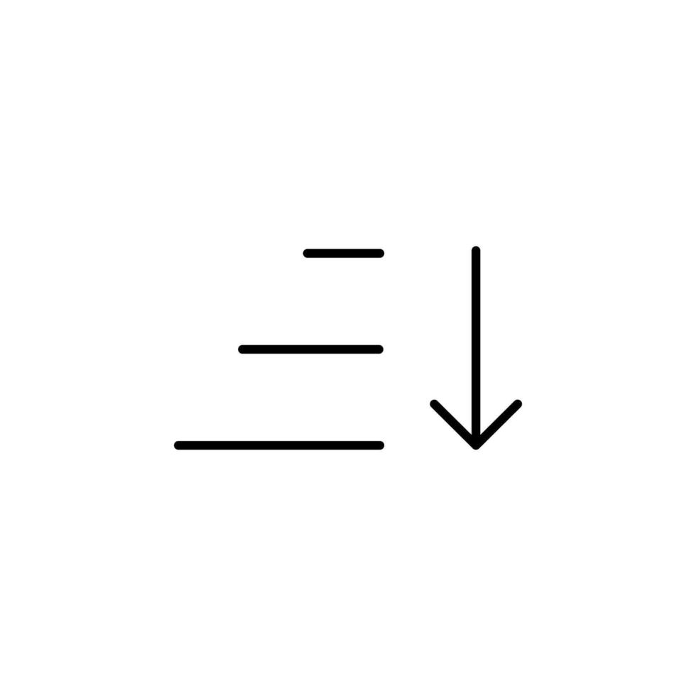 Sort Descending Line Icon for Interface Design vector