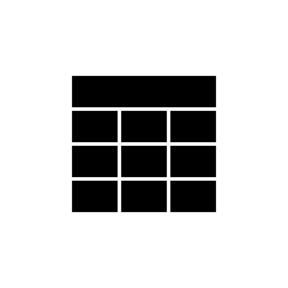 Spreadsheet Layout Table Solid Icon Design vector