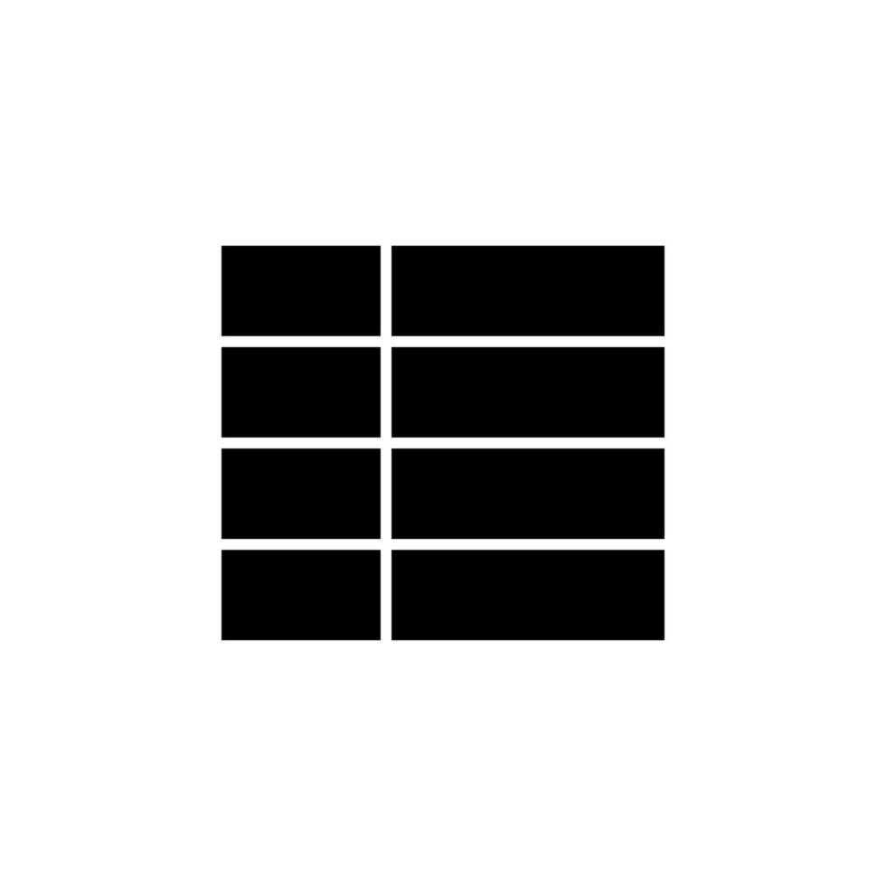 Table Solid Icon for Data Display vector