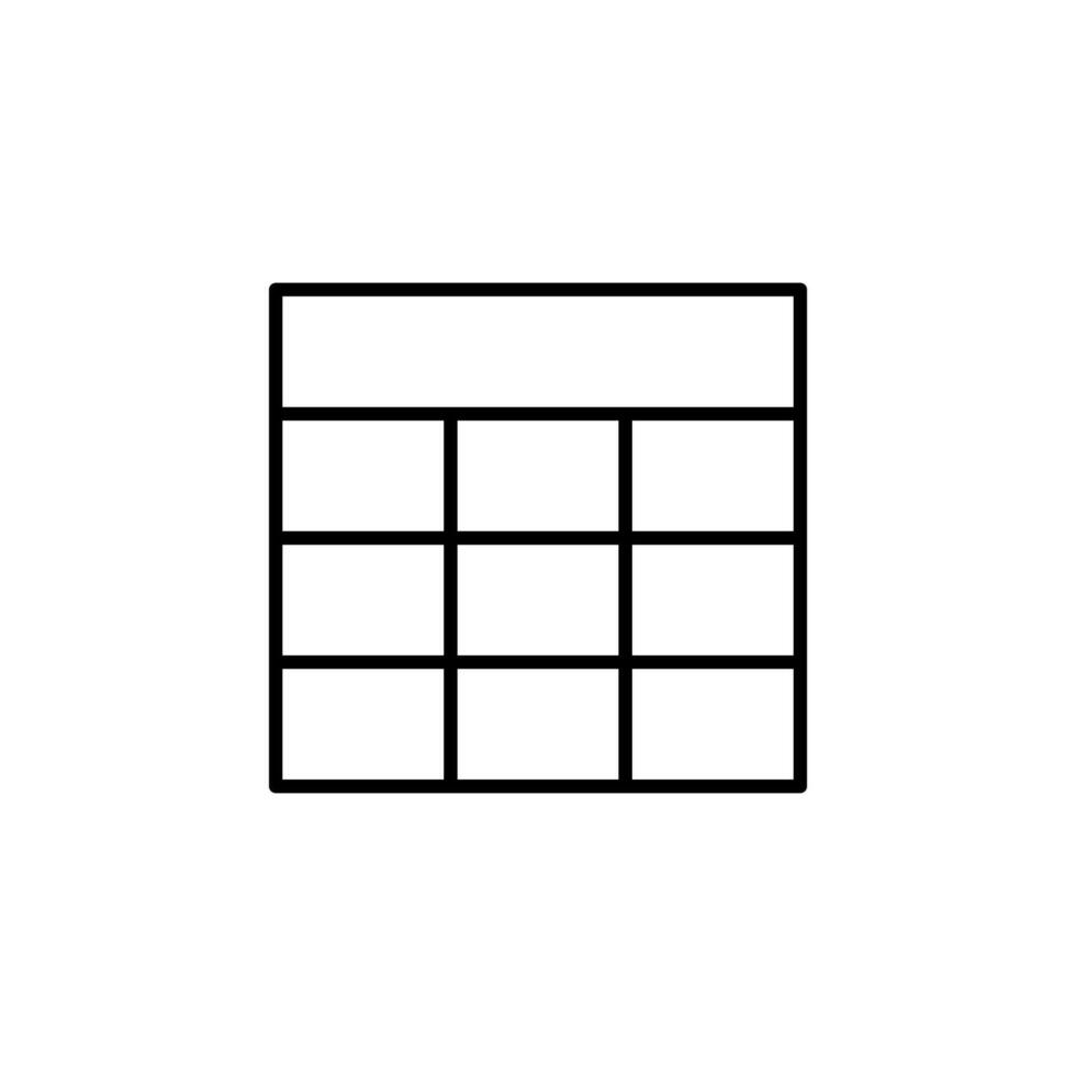 Minimal Outline Table Line Icon for UI vector