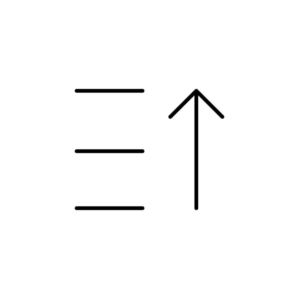 Sorting Order Ascending Line Icon Element vector