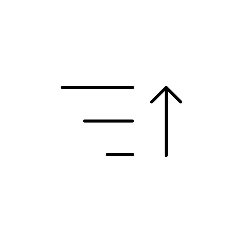 Sort Ascending Line Icon for Interface Design vector