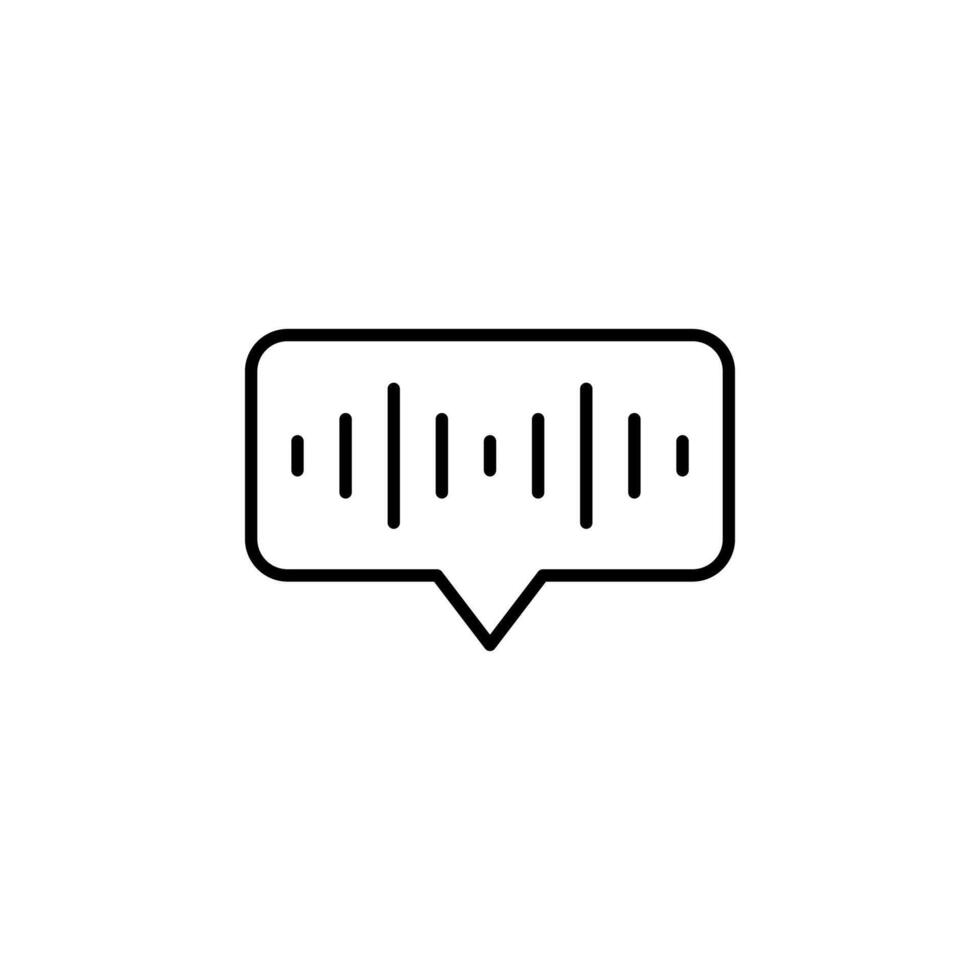 Voice Input Line Icon for Communication vector