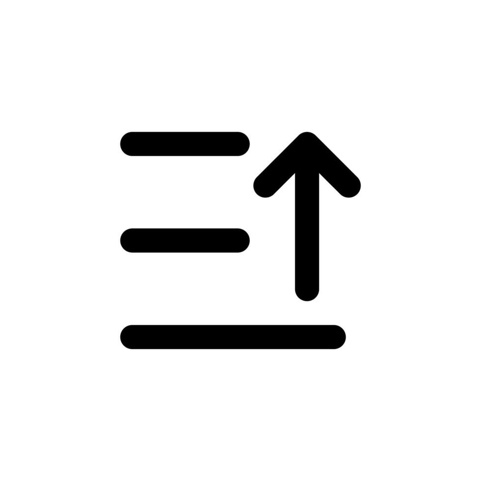Sort Ascending Solid Icon for Interface Design vector