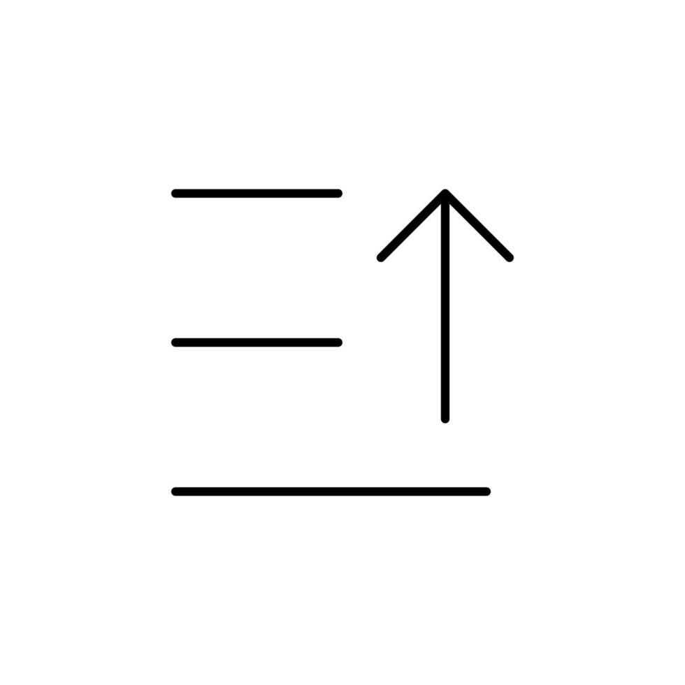 Minimal Outline Sort Ascending Line Icon vector
