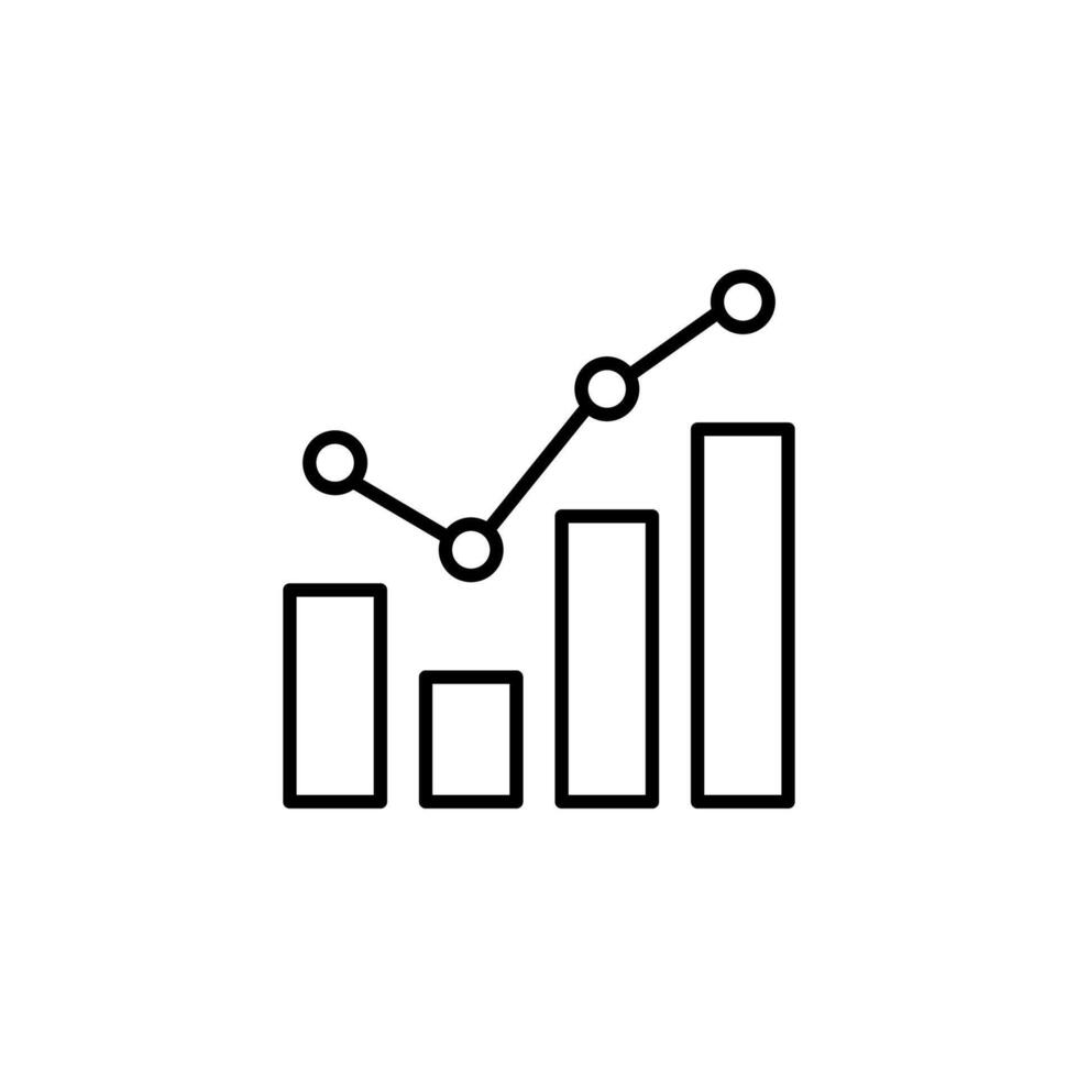 Minimal Outline Graph Line Icon for Reports vector