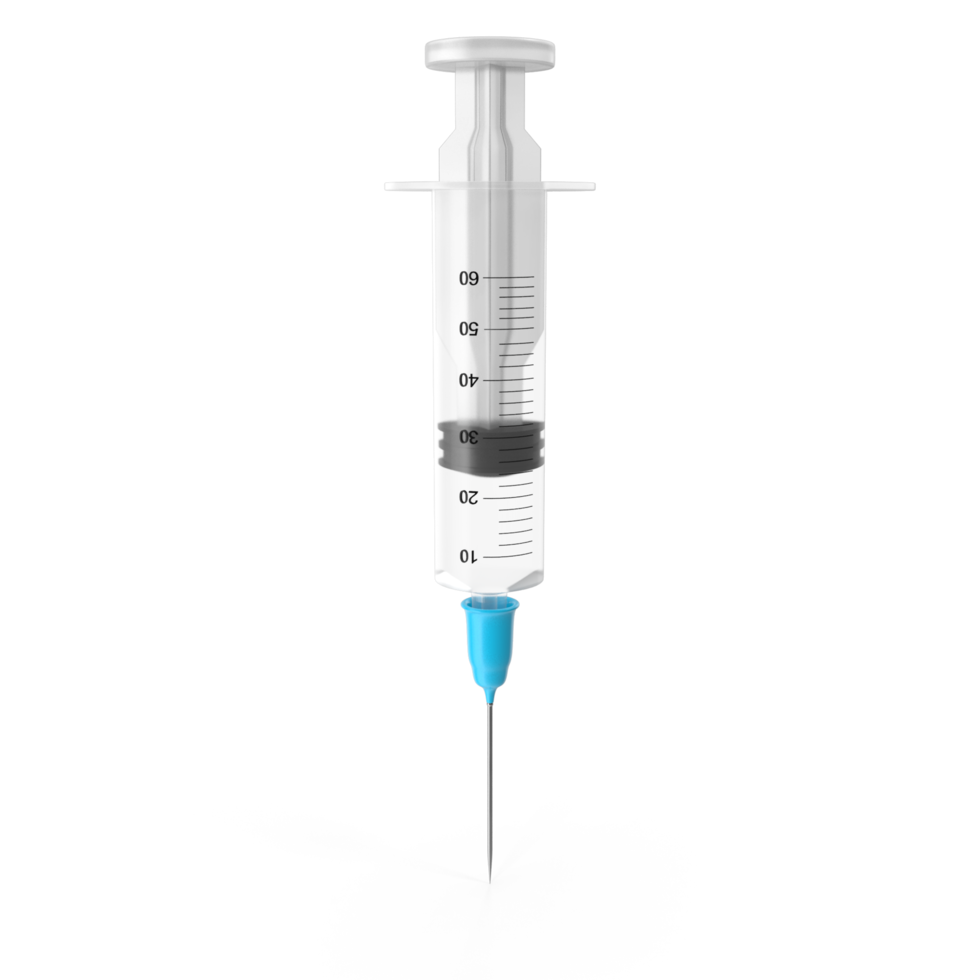 Medical Syringe, Vaccination Injection Healthcare , 3d render, transparent background, png