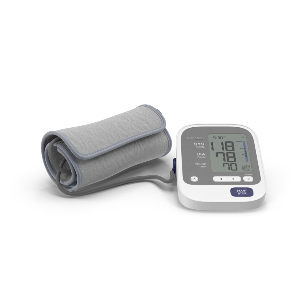 Digital Blood Pressure Monitor, Accurate Home Readings , 3d render, transparent background, png