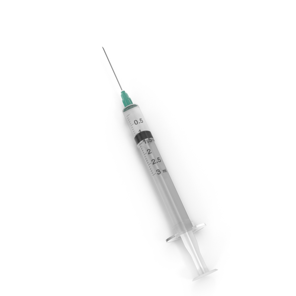 Medical Syringe, 3d render, transparent background, png